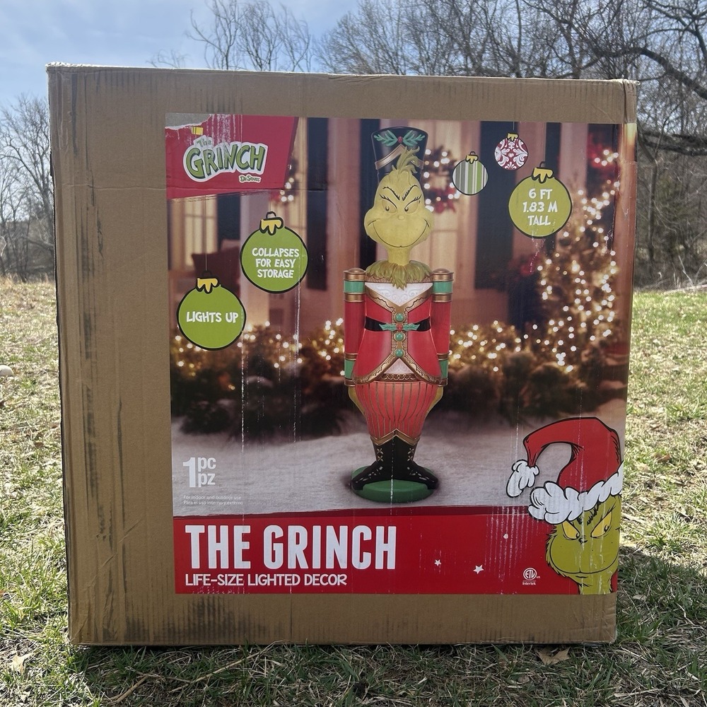 6 Ft‎ The Grinch Nutcracker LED Blow Mold Lighted Yard Decor Christmas Holiday